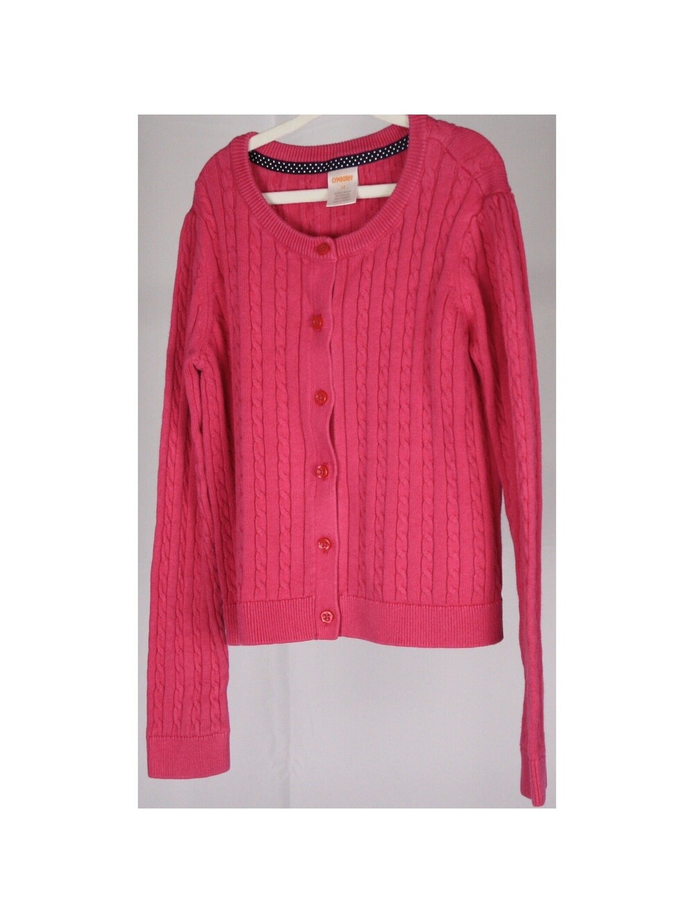 Gymboree Pink Ribbed Button Cardigan Sweater Girls Size 12